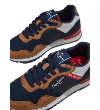 Pepe Jeans Sneakers London Uno Basic B blu, marrone