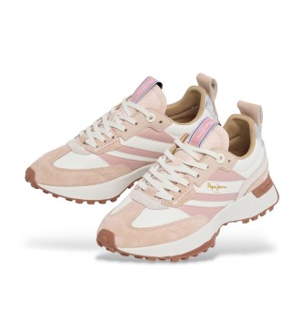 Pepe Jeans Lucky Original beige leather trainers