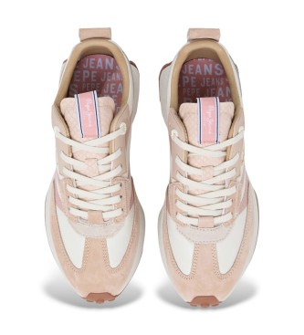 Pepe Jeans Lucky Original beige leather trainers