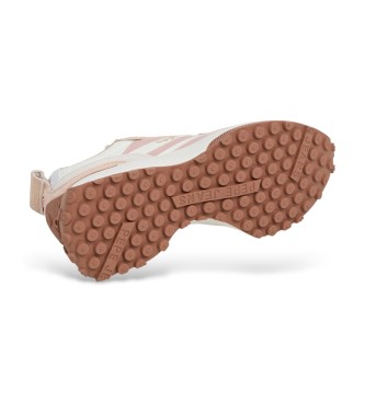 Pepe Jeans Lucky Original beige leather trainers