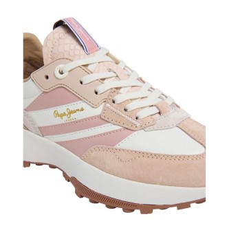 Pepe Jeans Lucky Original beige leather trainers