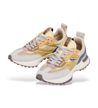 Pepe Jeans Lucky Baskets en cuir beige translucide