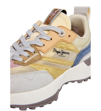 Pepe Jeans Lucky Baskets en cuir beige translucide