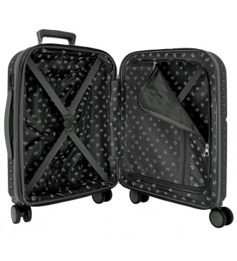 Pepe Jeans Cabin size suitcase Accent expandable rigid black -40x55x20cm