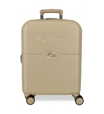 Pepe Jeans Akcentowany bagaż kabinowy rozszerzany sztywny 55cm brązowy zielonkawo-brązowy