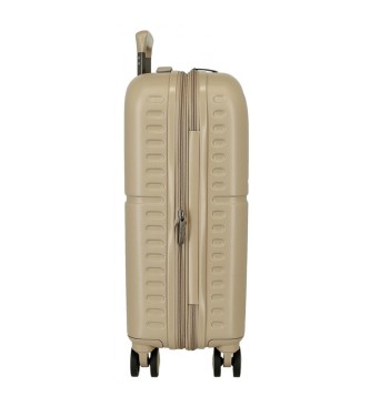 Pepe Jeans Akcentowany bagaż kabinowy rozszerzany sztywny 55cm brązowy zielonkawo-brązowy