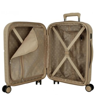 Pepe Jeans Accent handbagage vergrootbaar stijf 55cm bruin groenbruin