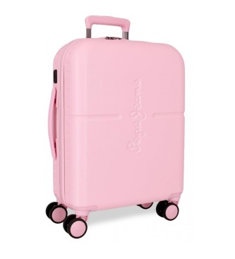 Pepe Jeans Evidenzia la valigia da cabina rigida espandibile 55 cm rosa
