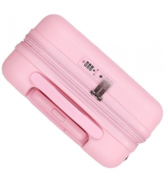 Pepe Jeans Cabin size suitcase Highlight expandable rigid 55cm pink