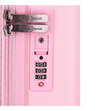 Pepe Jeans Kuffert i kabinestrrelse Highlight udvidelig stiv 55 cm pink