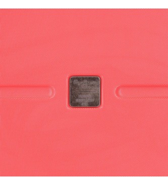Pepe Jeans Srednji trdi kovček Highlight 70 cm koralne barve