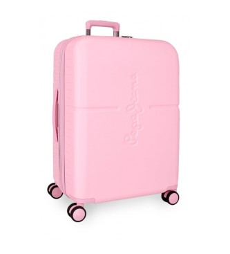 Pepe Jeans Średnia walizka twarda Highlight 70 cm różowa
