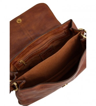Pepe Jeans Mara brown leather bag