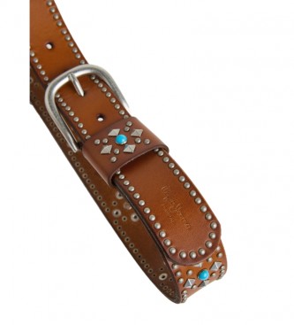 Pepe Jeans Brown Marl Leather Belt
