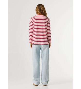 Pepe Jeans Marlen Črtasta majica rdeča