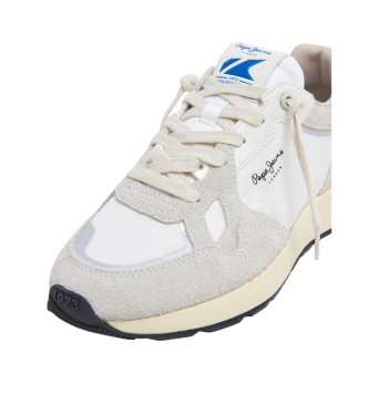 Pepe Jeans Marlon Divided leather trainers white