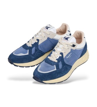 Pepe Jeans Marlon Life Usnjene superge modre barve