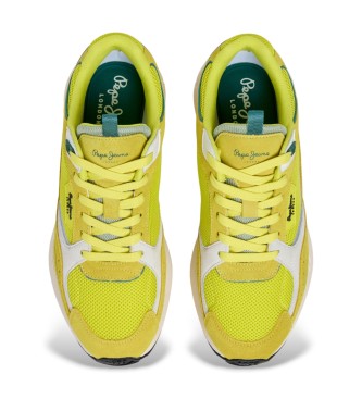 Pepe Jeans Marlon športne usnjene superge rumene barve