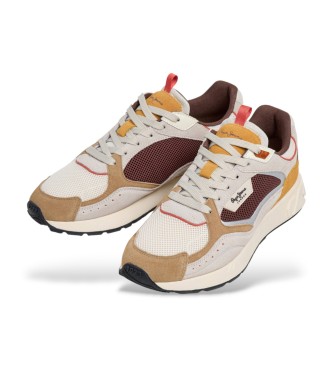 Pepe Jeans Marlon športne usnjene superge bež barve