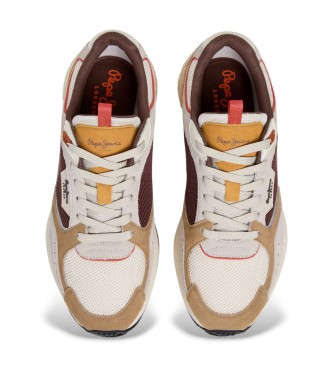Pepe Jeans Marlon športne usnjene superge bež barve