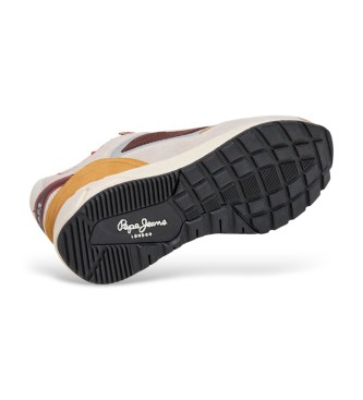 Pepe Jeans Marlon športne usnjene superge bež barve