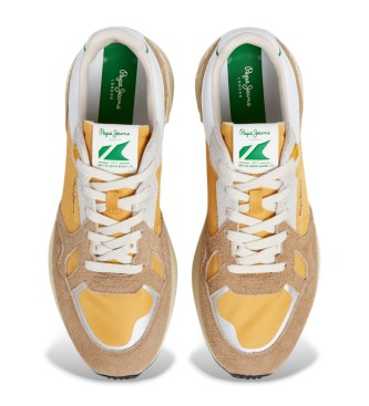 Pepe Jeans T�nis de couro Marlon Vibe amarelo