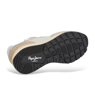 Pepe Jeans Marlon Vibe beige leather trainers