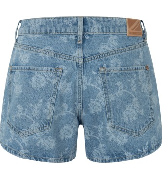 Pepe Jeans Marly Cvetlične kratke hlače modre barve