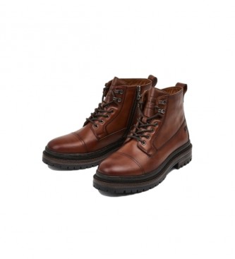 Pepe Jeans Martin Street brown leather ankle boots