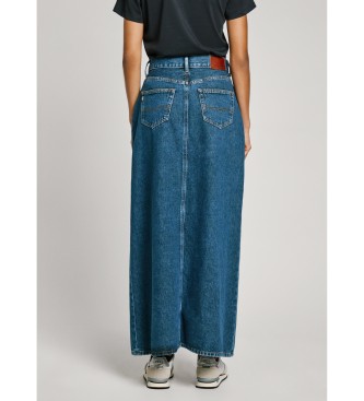 Pepe Jeans Gonna lunga in tessuto denim blu