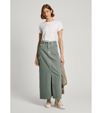 Pepe Jeans Maxi Skirt Hw Clr green