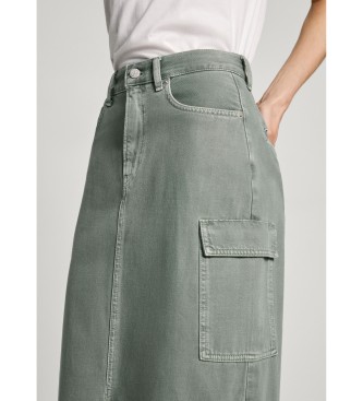 Pepe Jeans Maxi Skirt Hw Clr green