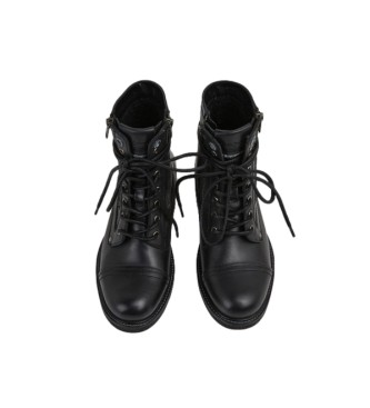 Pepe Jeans Leather boots Meltinc Combat Warm W black