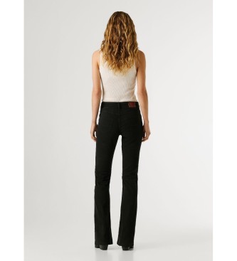 Pepe Jeans Pantalone Mid Rise Flare New Pimlico nero