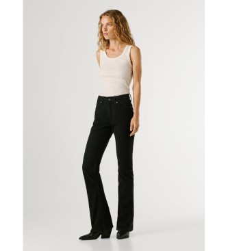 Pepe Jeans Pantalone Mid Rise Flare New Pimlico nero