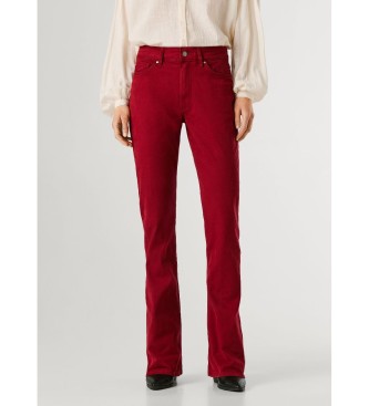 Pepe Jeans Pantaloni Mid Rise Flare New Pimlico rosso