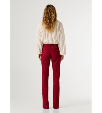 Pepe Jeans Pantaloni Mid Rise Flare New Pimlico rosso