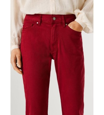 Pepe Jeans Pantaloni Mid Rise Flare New Pimlico rosso