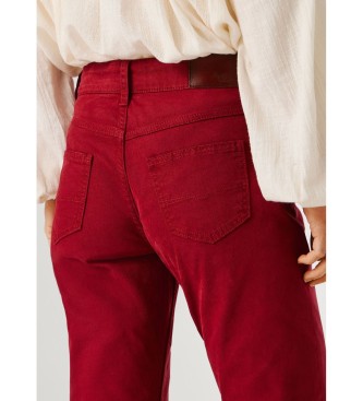 Pepe Jeans Pantaloni Mid Rise Flare New Pimlico rosso