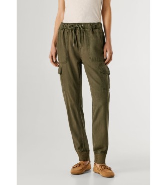 Pepe Jeans Pantalon slim taille moyenne vert