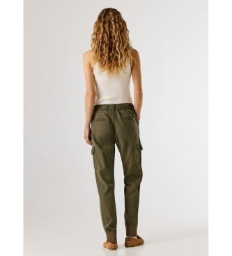 Pepe Jeans Pantalon slim taille moyenne vert