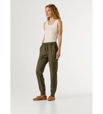 Pepe Jeans Pantalon slim taille moyenne vert