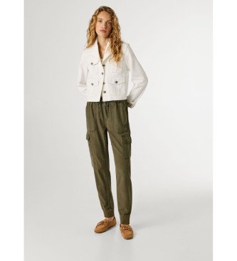 Pepe Jeans Pantalon slim taille moyenne vert