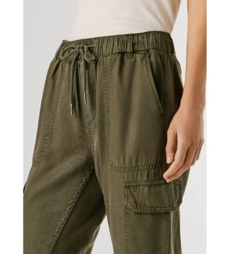 Pepe Jeans Pantalon slim taille moyenne vert