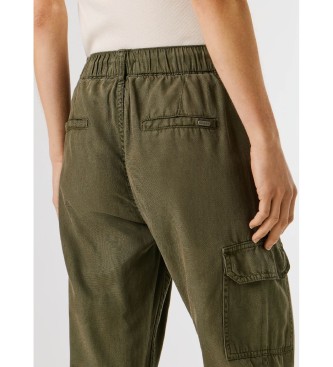 Pepe Jeans Pantalon slim taille moyenne vert