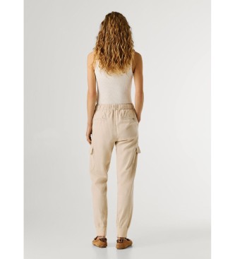 Pepe Jeans Pantal�n Jogger Mid Waist Slim beige