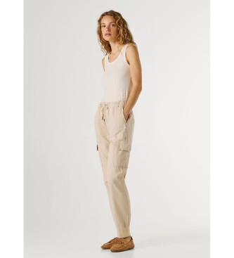 Pepe Jeans Pantal�n Jogger Mid Waist Slim beige