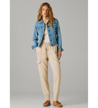 Pepe Jeans Pantal�n Jogger Mid Waist Slim beige