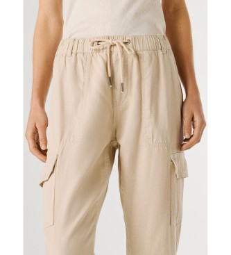 Pepe Jeans Pantal�n Jogger Mid Waist Slim beige