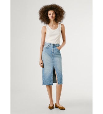 Pepe Jeans Jupe midi bleue